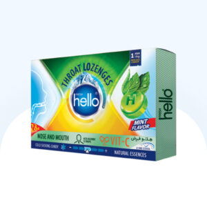 آبنبات گلو درد ویتامین سی حاوی اکالیپتوس و آویشن با طعم نعنا هلو فرش